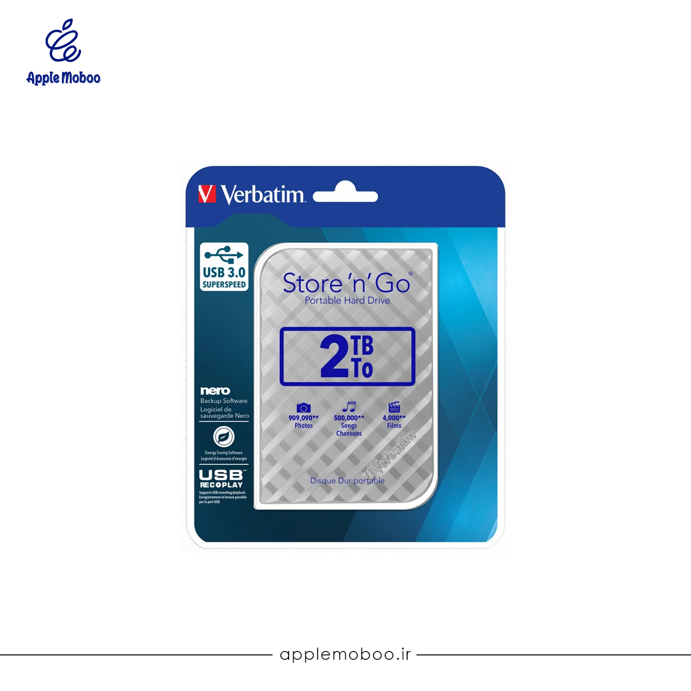 هارد اکسترنال ورباتیم مدل Store N Go ظرفیت دو ترابایت دارای رابط USB Type-A ۳.۲