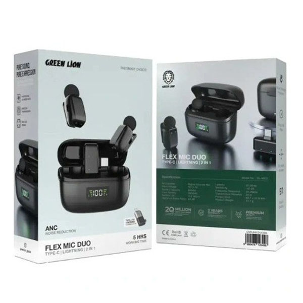 میکروفون یقه‌ای گرین لاین مدل Flex Mic Duo بی‌سیم