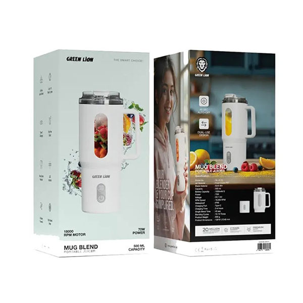 ماگ مخلوط‌کن شارژی گرین لاین مدل Green Lion GL-JU16 Mug Blend