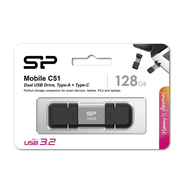 فلش مموری USB3.2 سیلیکون پاور مدل C51 ظرفیت 128 گیگابایت